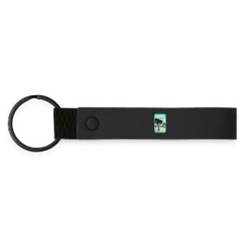 Vila Nova de Gaia: View of Porto - Matte Pu Keyring - black - Front
