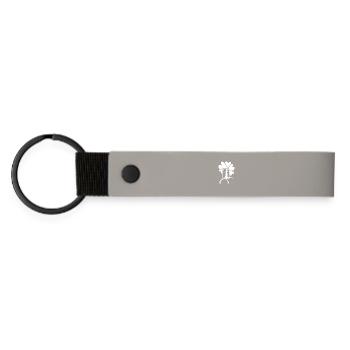 Step out white - Matte Pu Keyring - light grey - Front