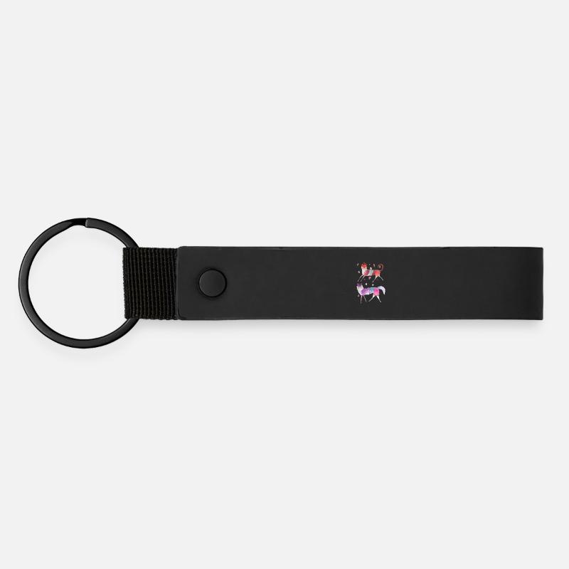 2 Fun Cats - Matte Pu Keyring - black