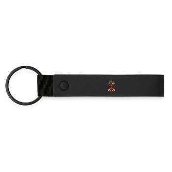 Shrimps as a couple - Matte Pu Keyring - black - Front