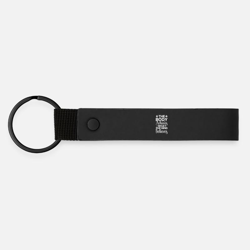 Inspirational Mindset Quote Design - Matte Pu Keyring - black