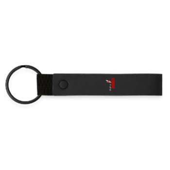 Fabriqué en Géorgie, design vertical - Porte-clés en PU mat - noir - Devant