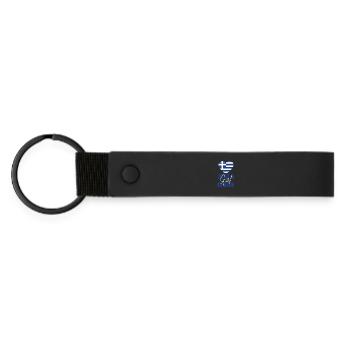 Coeur avec drapeau grec - Porte-clés en PU mat - noir - Devant