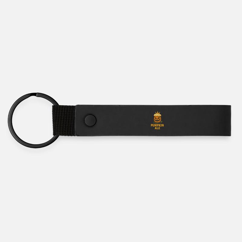 Pumpkin Ale Funny Saying - Happy Halloween - Matte Pu Keyring - black