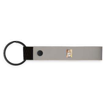 Héros Manga Sourire - Porte-clés en PU mat - gris clair - Devant