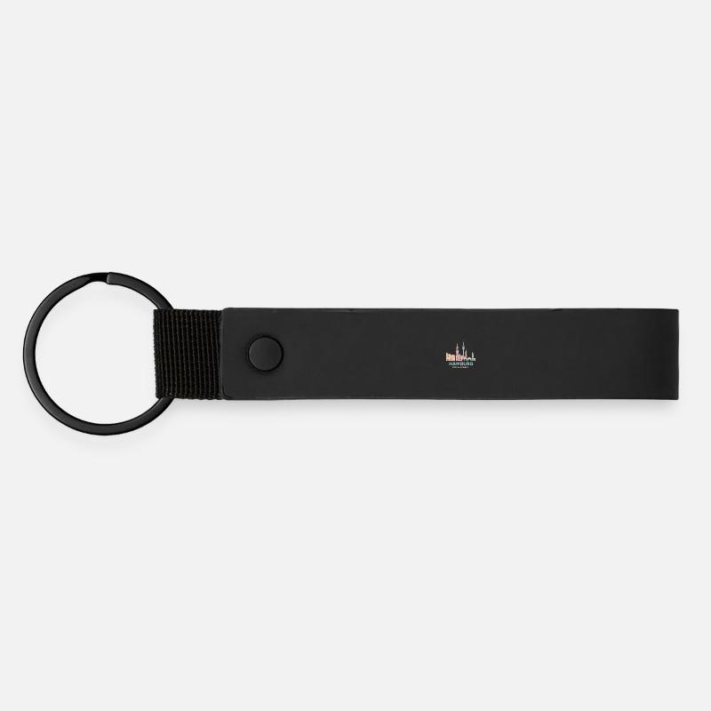 Porte d’entrée du monde de Hambourg - Porte-clés en PU mat - noir