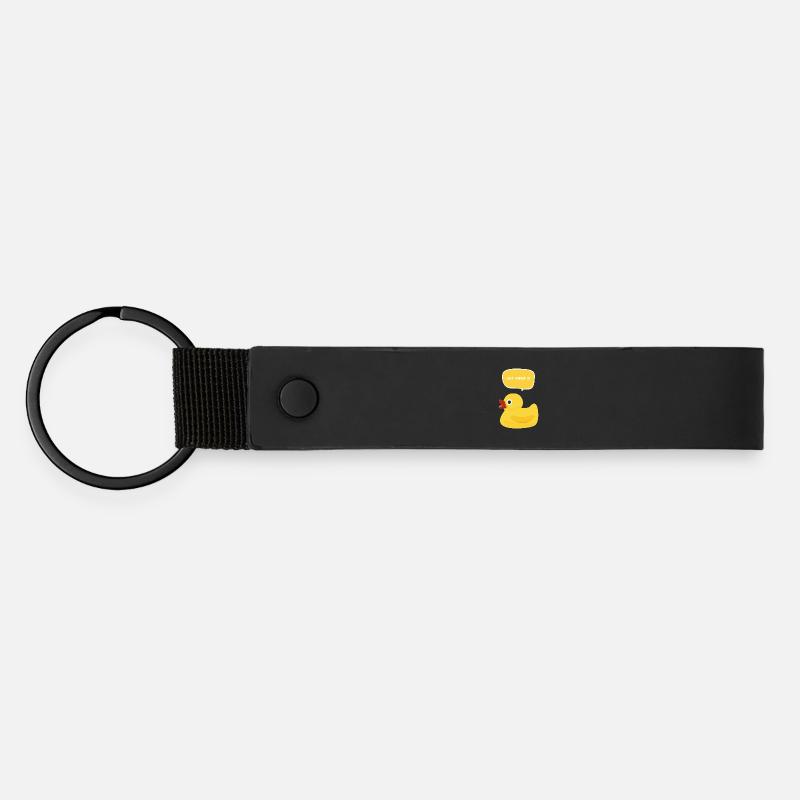 Just Wingin' It Duck - Matte Pu Keyring - black