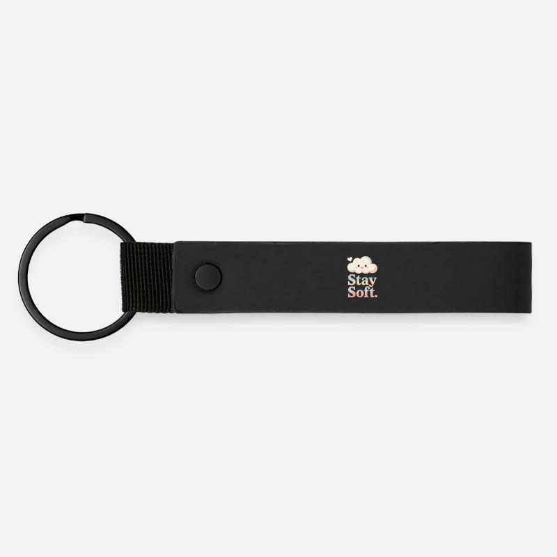 Stay Soft – Vintage Cloud - Matte Pu Keyring - black