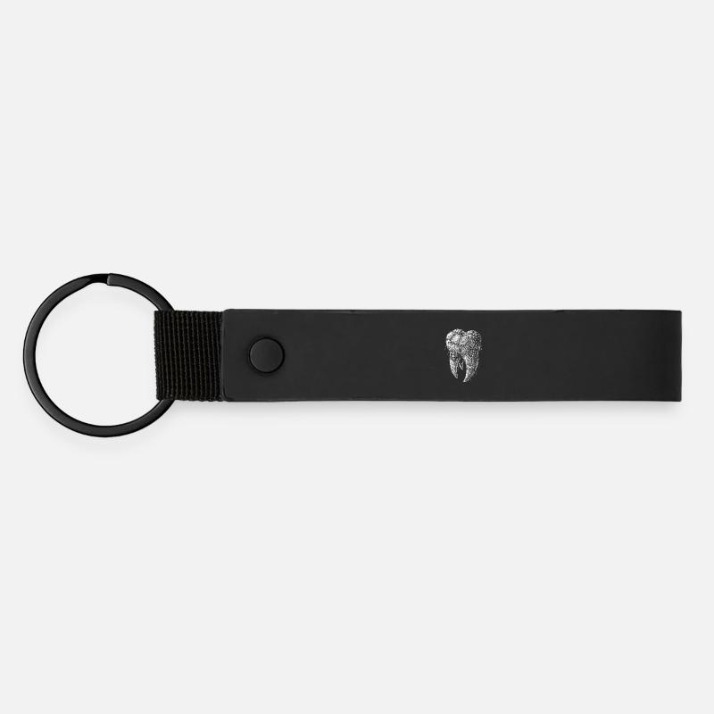 Tooth - Porte-clés en PU mat - noir