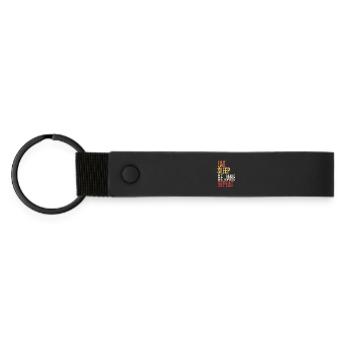 Eat Sleep Be Jane Repeat Retro Name - Matte Pu Keyring - black - Front