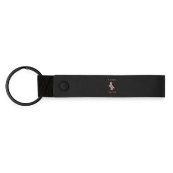 If I Was a Pigeon Light Orange Boots Funny Quote - Matte Pu Keyring - black - Front