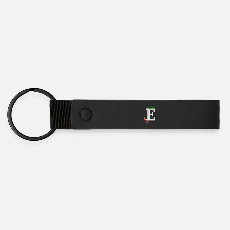 E - Matte PU Schlüsselanhänger - Schwarz