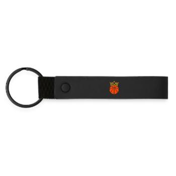 Basketball King & Queen Partner Look Design - Matte Pu Keyring - black - Front