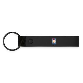 Oriental Japanese Art | Noodle | Ramen - Matte Pu Keyring - black - Front
