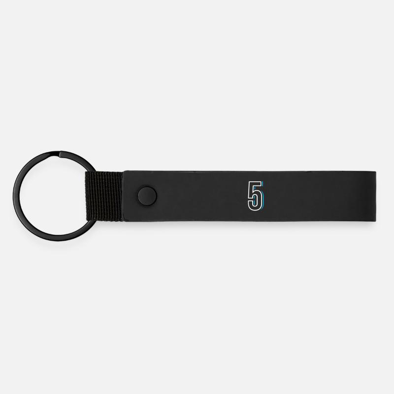 Numéro 5 - Cinq - Porte-clés en PU mat - noir