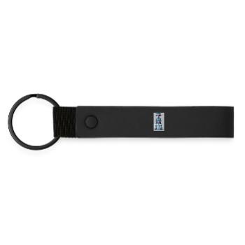 King Charles first day of work - Matte Pu Keyring - black - Front