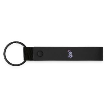 Music Vintage Gramophone - Matte Pu Keyring - black - Front