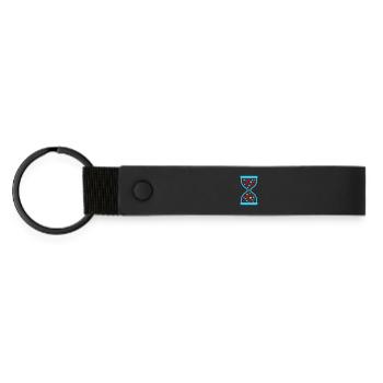 Love Never Stops-Hourglass of Timeless Love  - Matte Pu Keyring - black - Front