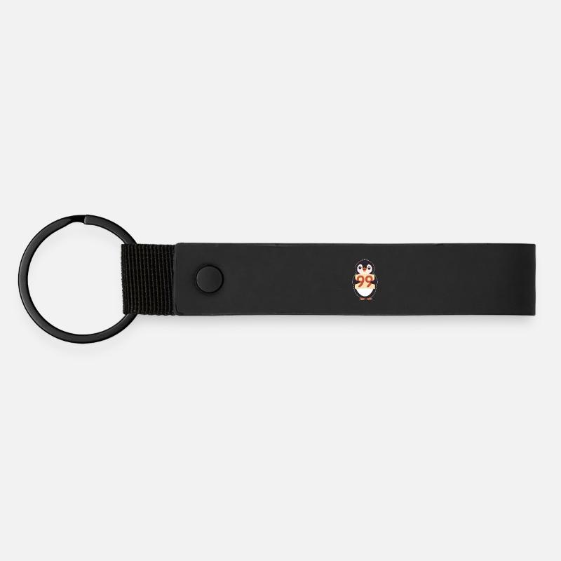 Penguin 99 Countdown Sign - Matte Pu Keyring - black