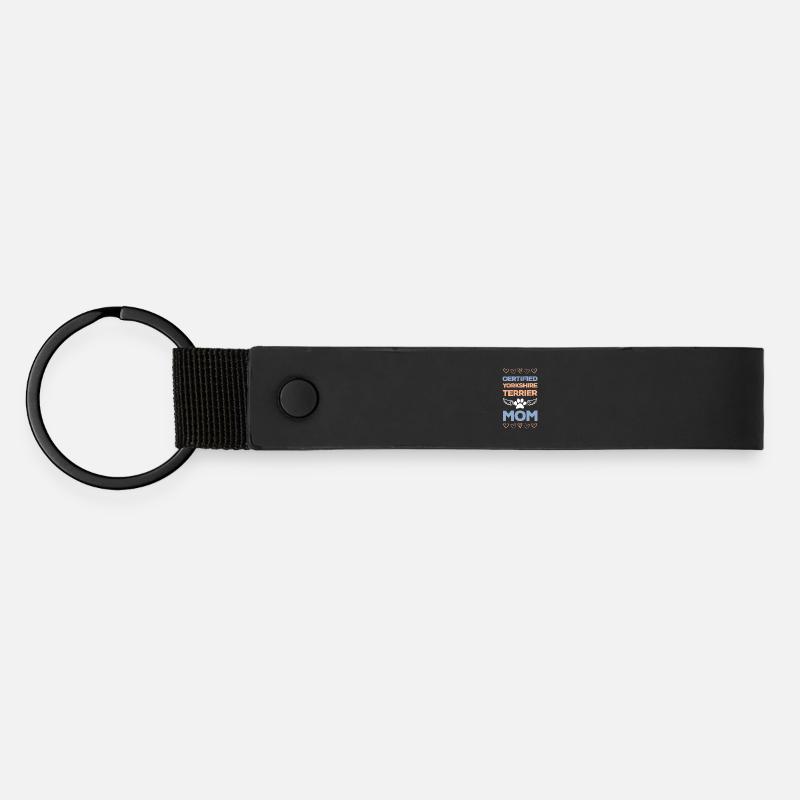 Certified Yorkie Mama - Matte Pu Keyring - black