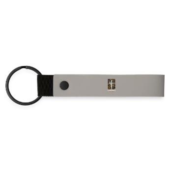 Stapele deinen Glauben - Matte PU Schlüsselanhänger - Hellgrau - Vorne