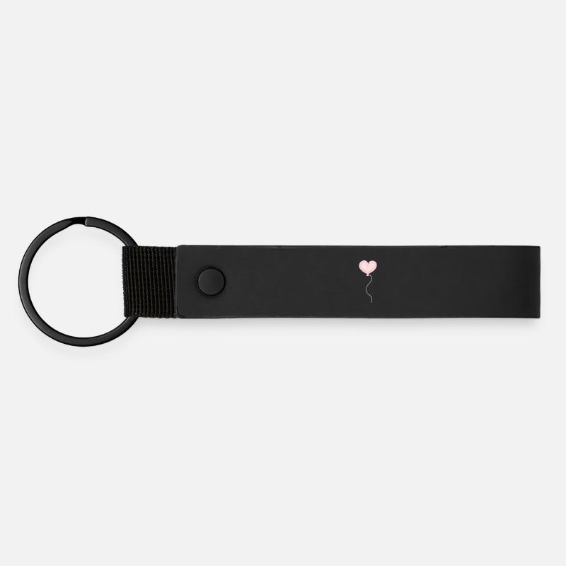 Cœur de ballon - Porte-clés en PU mat - noir