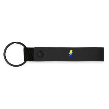 TriColor Neon-Strahl - Matte PU Schlüsselanhänger - Schwarz - Vorne