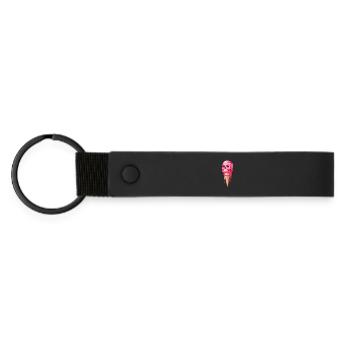 Pink Skull Eiscreme - Matte Pu Keyring - black - Front
