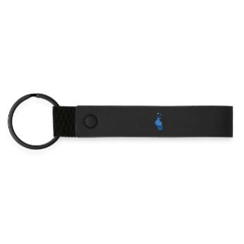 Kpop Koreanische Musik Blue Finger Heart Love - Matte PU Schlüsselanhänger - Schwarz - Vorne