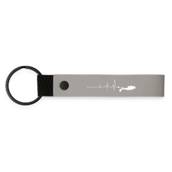 Heartbeat scuba diving - Matte Pu Keyring - light grey - Front