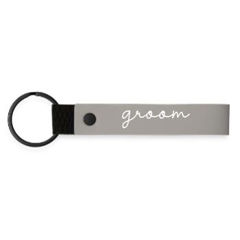 Groom Cool Matching Couple Wedding Party Marriage - Matte Pu Keyring - light grey - Front