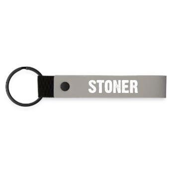 Stoner music logo design - Matte Pu Keyring - light grey - Front