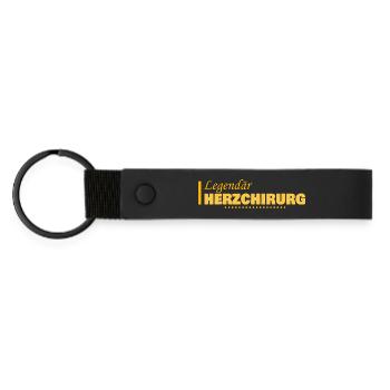 Geschenk für Herzchirurg - Matte PU Schlüsselanhänger - Schwarz - Vorne