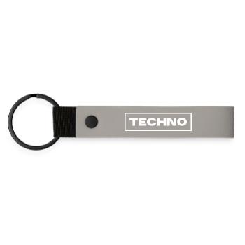 Techno-Musik-Logo-Design - Matte PU Schlüsselanhänger - Hellgrau - Vorne