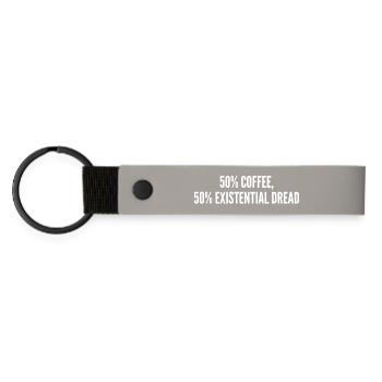 50% coffee 50% existential dread - Porte-clés en PU mat - gris clair - Devant