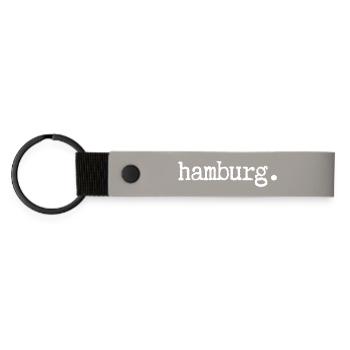 Hamburg - Matte PU Schlüsselanhänger - Hellgrau - Vorne