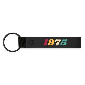 1975 Cadeau 1975 Anniversaire 1975 Rétro 1975  - Porte-clés en PU mat - noir - Devant