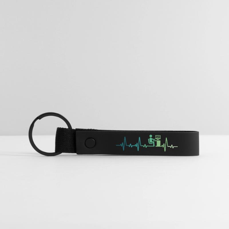 Heartbeat Programmer Developer Matte Pu Keyring