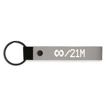 Crypto Investing Bitcoin Trader Chart - Matte Pu Keyring - light grey - Front