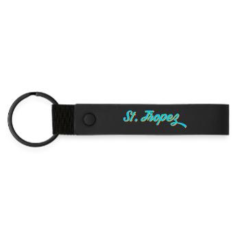 St. Tropez Neon Calligraphy - Matte Pu Keyring - black - Front