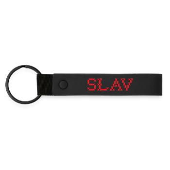 SLAV Slavic Folk Slawisch - Matte Pu Keyring - black - Front