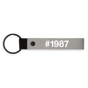 Born in 1987 Birthday 39 Years Retro - Matte Pu Keyring - light grey - Front