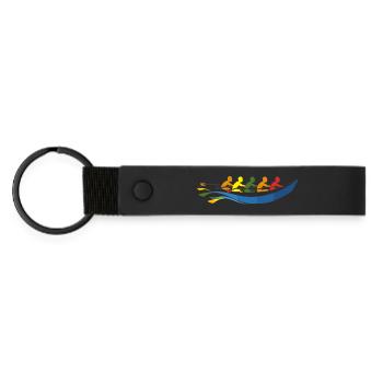 Rowing Team Comic Look - Matte Pu Keyring - black - Front