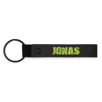 Name: Jonas - Matte Pu Keyring - black - Front