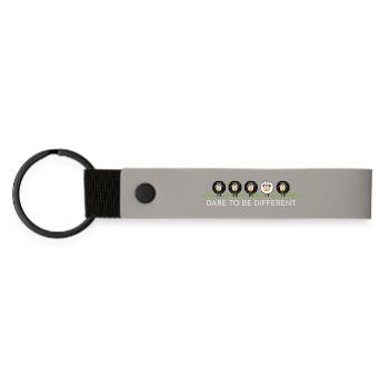Be Different – Black Sheep - Matte Pu Keyring - light grey - Front