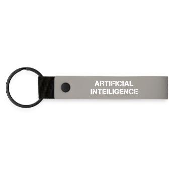 Artificial Intelligence Text Grunge Logo - Matte Pu Keyring - light grey - Front