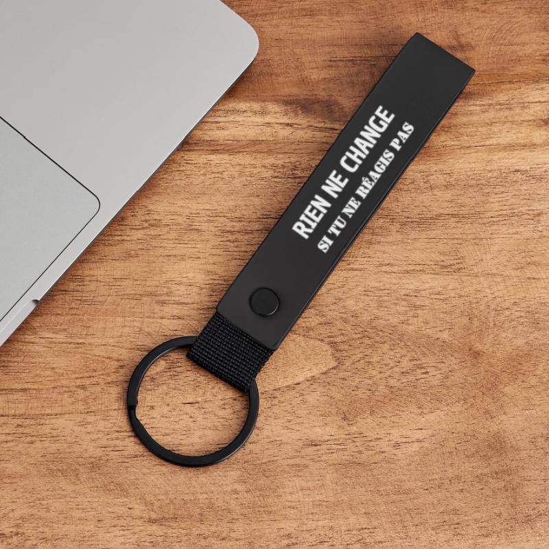Nothing changes if you don't react Matte Pu Keyring