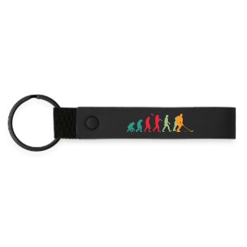 Evolution Eishockey - Matte PU Schlüsselanhänger - Schwarz - Vorne