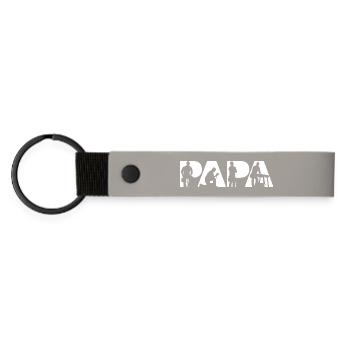 Silhouette de menuisier Papa Carpenter - Porte-clés en PU mat - gris clair - Devant