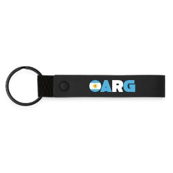 Argentinien - Matte PU Schlüsselanhänger - Schwarz - Vorne